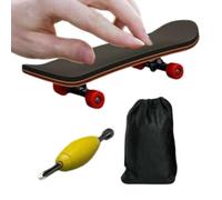 Wood Fingerboard Skateboard-Pro Maple Deck with Fully Enclosed Bearings, Anti-Slip PU Grip Mat, High Performance Fingertip Game, Desktop Fidget Toy for Student & Teens | for Boys