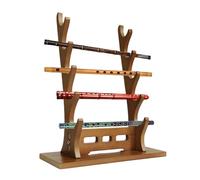 Wood Flute Stand - 5-Tier Scabbard Display Holder, Elegant Tabletop Holder | Sturdy Multi-Level Design, Smooth Polished Finish, Ideal for Flute Storage, Display, Home, Studio, Collection, 31x11.5x37cm