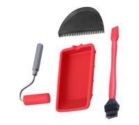 Wood Glue Applicator Set - Blu/White, Glue Roller With Application Tray, Portable Reusable Hand Tool, 4-Inch Foam Brush, Spreader Blade, Easy Clean Storage Tray | Crafts, Gluing, Woodworking,