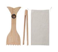 Wood Grill Scraper, Natural Wooden BBQ Scraper Tool, 13.78x4.92x0.59 Inches Non Scratch Grills Cleaner with Built-in Bottle Opener, Durable Gadget for Smokers Outdoor Cooking Enthusiasts Dad Presents