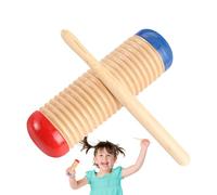 Wood Guiro - 14 Cm Incluso Lo Strumento Musicale A Percussione Per Bambini. Schaber, Schlag Instrument Come Giocattolo Per L'educazione Musicale Precoce Un Ritmo Delicato, Accompagnamento Della