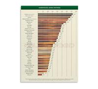 Wood Hardness and Density Comparison Reference Chart Canvas Print Wall Art for Carpenter Workshop and Trade School(Unframed,08x12inch(20x30cm))