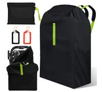 Wood Homing Borsa da viaggio per passeggino per aereo, borsa da trasporto extra large per passeggino, con etichetta per bagaglio, per doppio seggiolino auto, impermeabile, pieghevole, copertura per