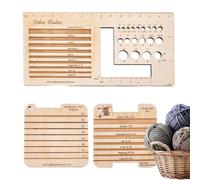 Wood Knitting Needle Gauge, Multifunctional Knitting Tools, Sweater Knittings Gauge, 6.1*3.03*0.2in/2.48*2.48*0.2inches for Artists, Designers, Architects