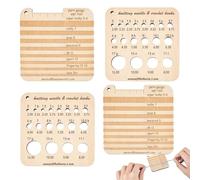 Wood Knitting Needle Gauge, Multifunctional Knitting Tools, Sweater Knittings Gauge, 6.1*3.03*0.2in/2.48*2.48*0.2inches for Artists, Designers, Architects