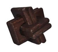 Wood Knot Chain Link Decor, Decorative Wooden Sculpture Ornament 5.51x5.51 Inches, Aesthetic Farmhouse Accent for Coffee Table Centerpieces, Shelf Racks Desktop Bedroom Living Room