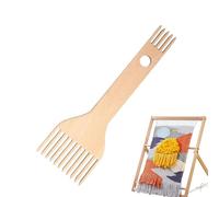 Wood Looming Comb, Macrame Fringe Tool, Ergonomic Design, Sturdy Wooden Material, (1 Piece, Beige), Ideal for Creating Tassels And Braids in Handweaving Projects