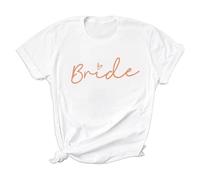 WOOD MEETS COLOR JGA Tshirt Donna, Maglietta Squadra Sposa (Bride Bianco S)