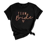 WOOD MEETS COLOR - Maglietta da Donna per Addio al Celibato, con Scritta in Tedesco “Team Braut” (da S a XXL), XL