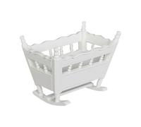 Wood Mini Furniture for Dollhouse Mini Cradle Shape Children Room Decor Creativity Development 1Set