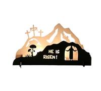 Wood Nativity Scene - Desk Religious Sign | Easter Empty Tomb Display with Christian Symbolism for Home Decor, Seasonal Accessories Category Item, Farmhouse Yard Indoor Table Bookshelf