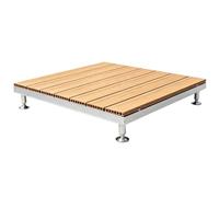 Wood Plastic Composite Elevated Floor 33"x33" Modular Floating Deck Kit | Waterproof, for Campsite, Non-Slip, Fade Resistant, Stable Support, High Load-Bearing, Portable(Teak color)