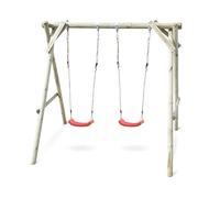 Wood&Play altalena da giardino in legno per bambini - altalena Klara con due sedili - autoassemblaggio, facile da montare - versatile - sicura e stabile - 194 x 240 cm