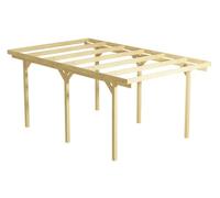 Wood&Play Granit I Copertura per garage per un'auto - Lavorazione di alta qualità - Autoassemblaggio - Stabile e resistente - Base solida - Utilizzo versatile - 300 x 500 cm - Montanti 210 cm