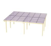 Wood&Play Granit II tetto doppio per garage - Lavorazione di alta qualità - Autoassemblaggio - Robusto e durevole - Base solida - Utilizzo versatile - 600 x 500 cm (montanti 300 cm) + tetto in PVC