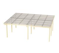 Wood&Play Granit II tetto doppio per garage - Lavorazione di alta qualità - Autoassemblaggio - Stabile e durevole - Base solida - 600 x 500 cm (pali 210 cm) + tetto in policarbonato incolore