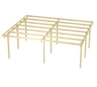 Wood&Play Granit II tetto doppio per garage - Lavorazione di alta qualità - Autoassemblaggio - Stabile e durevole - Base solida - Utilizzo versatile - 600 x 500 cm (pali 210 cm)