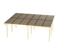 Wood&Play Granit II tetto doppio per garage - Lavorazione di alta qualità - Autoassemblaggio - Stabile e resistente - Base solida - 600 x 500 cm (pali 300 cm) + tetto in policarbonato marrone