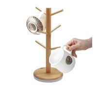 Wood Pretzel Holder, Donut Display Rack, 14.17x6.1 inches, 6 Arm Food Decoration Stand with Stable Base, Tree Shaped Organizer for Buffet Brunch Party Kitchen Restaurant Bakery Bar Dessert Table