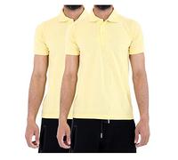 WOOD QUAIL Confezione da 2 polo unisex da bambino, uniforme scolastica, top per bambini (manica corta o lunga, età 4-12 anni), 2x Bambino H/S Giallo, 7-8 Anni