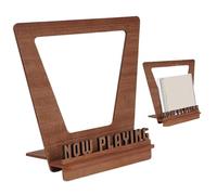 Wood Record Holder, Now Playing Vinyl Stand Organizer, Wooden Record Storage Rack, Minimalist Album Display Shelves, Holds Up to 5 LPs, Perfect Collection Display for Home