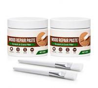 Wood Repair Paste for Furniture, 1.41 oz (40g) Touch Up Paste with Brush (White*2)