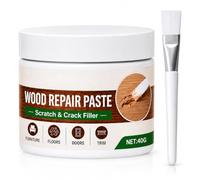 Wood Repair Paste for Furniture, 1.41 oz (40g) Touch Up Paste with Brush (White)
