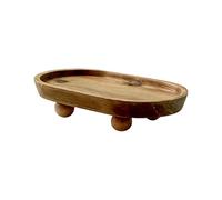 Wood Riser - Small Oval Wooden Shelf Display Stand For Perfumes Coffee Bar