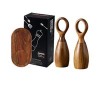 Wood Salt And Pepper Grinder Set - 2 Pieces Adjustable Ceramic Grinder