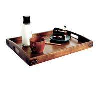 Wood Serving Tray - Rustic Home Wooden Tray, Wooden Trays with Handles, Platter with Handles Home Decor | Wood Trays for Kitchen Counter for Kitchen Bathroom Bedroom Living Room Farmhouse