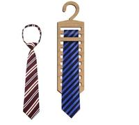 Wood Tie Rack - Space Saving Closet Necktie Storage Organizer