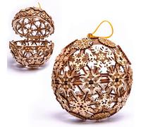 Wood Trick Christmas Ball puzzle in legno 3D per adulti e bambini da costruire - Great Christmas Decor - Store Your Gifts - 5 x 4,7 in - Kit modello in legno per adulti e bambini
