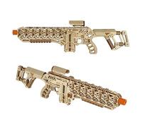 Wood Trick Fusion X - Puzzle 3D in legno per adulti - con testa telescopica, fusibile, mirino e clip per 9 colpi - Costruzione dettagliata - 58 x 20 cm - Kit modello per adulti da costruire - 14+