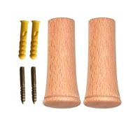 Wood Wall Hooks - 2 Piece Rustic Wooden Entryway Hook Rack for Bag, Hat, Scarf, Clothes and Towels, Decorative Mounted Holder for Kitchen, Bathroom, Bedroom, Living Room Storage Organization