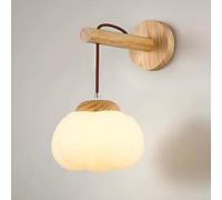 Wood Wall Sconce Lampada da Parete da Parete appesa al Letto con tonalità PE Bianca, Camera da Letto con Scarpe condotta per Illuminazione mura