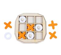 Wood X And O Letters For - Chess Set for Kids | Natural Timber Blocks with Canvas Storage Pouch & Classic Carved Symbols for Classrooms, Preschools, Nurseries and Playroom Decor