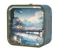Woodbests Lampada Puzzle 3D in Legno con Luce Notturna LED - Decorazione Casa con Luce Calda e Morbida (Stile Cinese)