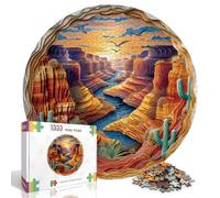 WOODBESTS Puzzle da 1000 pezzi, per adulti, puzzle 3D, rotondo, 67,5 x 67,5 cm, difficile puzzle per adulti, puzzle creativo per famiglia e amici (paesaggio naturale)