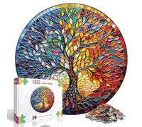 WOODBESTS Puzzle da 1000 pezzi, per adulti, puzzle 3D, rotondo, 67,5 x 67,5 cm, difficile puzzle per adulti, puzzle creativo per famiglia e amici (albero della vita)
