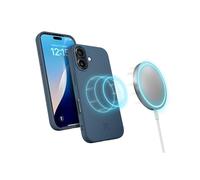 Woodcessories - BioCase, Magnetische Handyhülle für iPhone 16 kompatibel mit MagSafe, Hülle mit Magnet navy blau - Nachhaltig aus Pflanzen