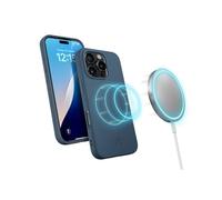 Woodcessories - BioCase, Magnetische Handyhülle für iPhone 16 Pro kompatibel mit MagSafe, Hülle mit Magnet navy blau - Nachhaltig aus Pflanzen