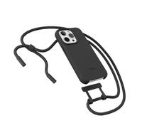 Woodcessories - Change Case, Custodia ecologica 2in1 con tracolla per iPhone 15 Pro in nero - biodegradabile, realizzata a base di piante