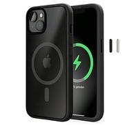 Woodcessories - Custodia Bio Clear magnetica trasparente per iPhone 14, iPhone 13 compatibile con MagSafe, custodia trasparente con magnete, nero opaco, sostenibile