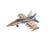 Woodcraft puzzle 3D in legno - aereo da combattimento F-18
