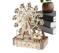 Wooden 3D Puzzles for Adults - Ferris Wheel Crafts,183 Pieces with LED Lights and Mussic Wood Building Kits,for Stresss Relief Christmas Men Women Teens Kids Hobby Homes