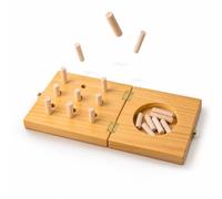 Wooden 9 Hole Peg Board for Fine Motor Skills, Finger Dexterity Hand Exercise