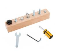 Wooden Activity Board for Seniors with Screws and Tools, Cognitive Activities, Hand Eye Coordination Training, Fine Motor Skills Practice, Concentration Exercises