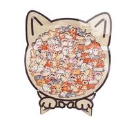 Wooden Animal Puzzle, Cute Animal Table Decor Puzzle, 22.1cm/8.7in Framed Jigsaw Puzzles For Adults Kids For Home Indoor Living Room Study Bedroom Shelf Decoration Creative Gift Display Use