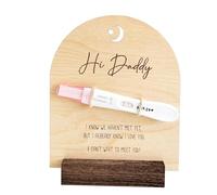 Wooden Baby Reveal Board, Hi Dad Baby Announcement Sign, Personalized Pregnancy Announcement Board, Announcement Ultrasound Frame Stand Wooden Frame For Mother, 18x15cm | 7x6in