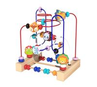 Wooden Bead Maze Puzzle, Animal-Themed Educational Roller Coaster Tracks, 8.86x5.91x8.85 Inches Colorful Activity Game for Toddler Boys and Girls, Kids, and Preschool Learning